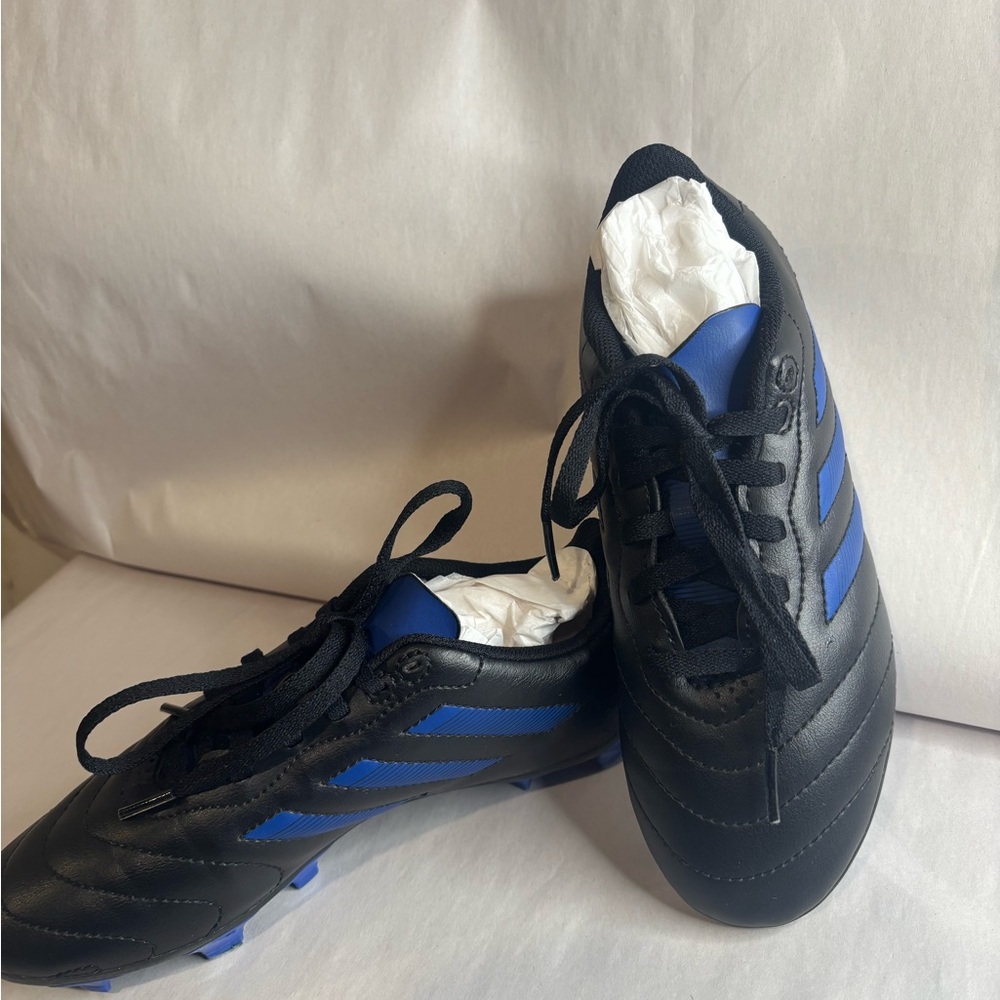 Adidas Kids Black and Blue Athletic Shoes